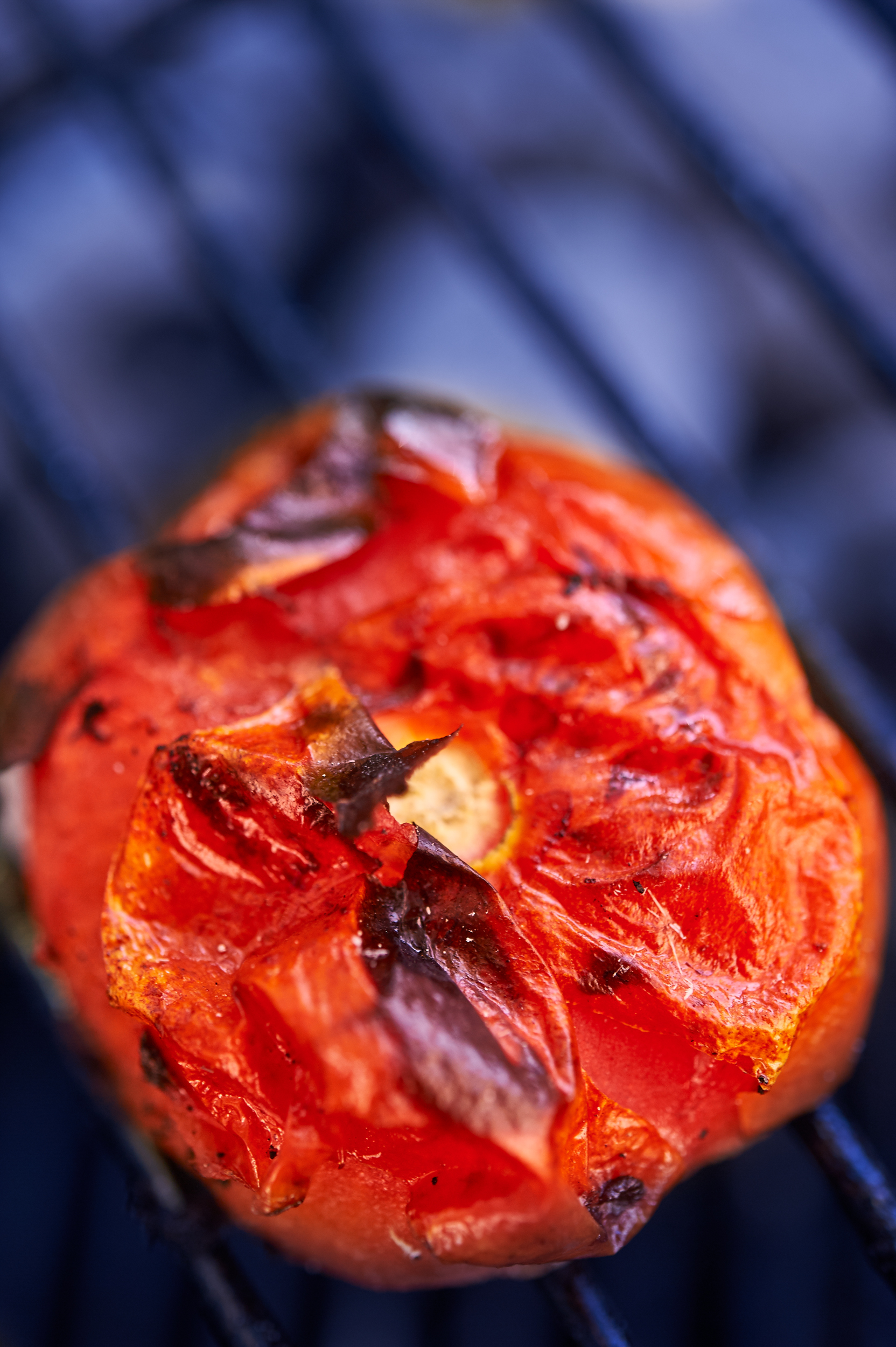 Grilled tomato close up