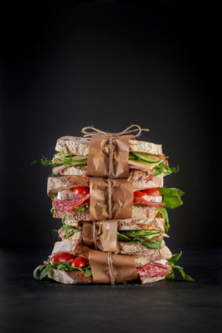 A stack of sandwiches