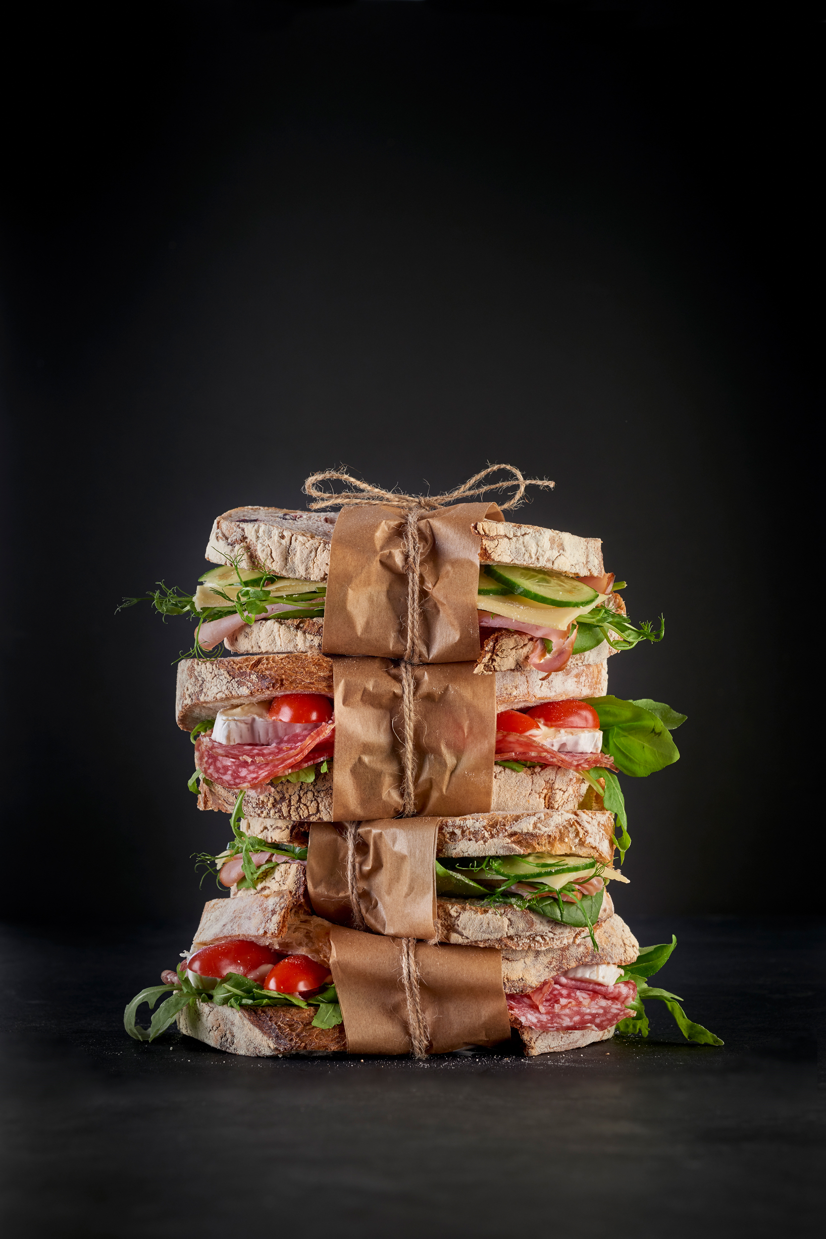 A stack of sandwiches